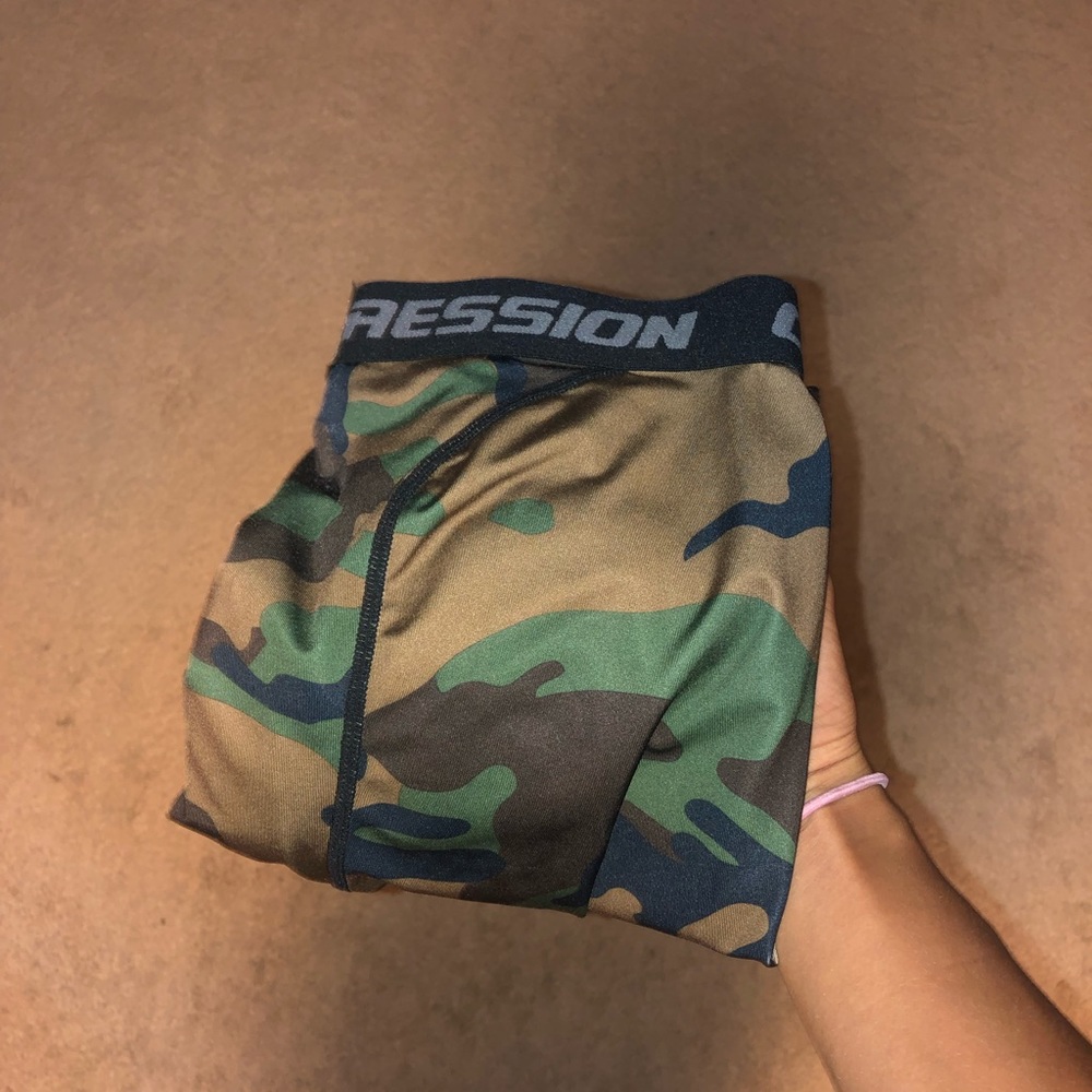 Camo basketball/football compression pants